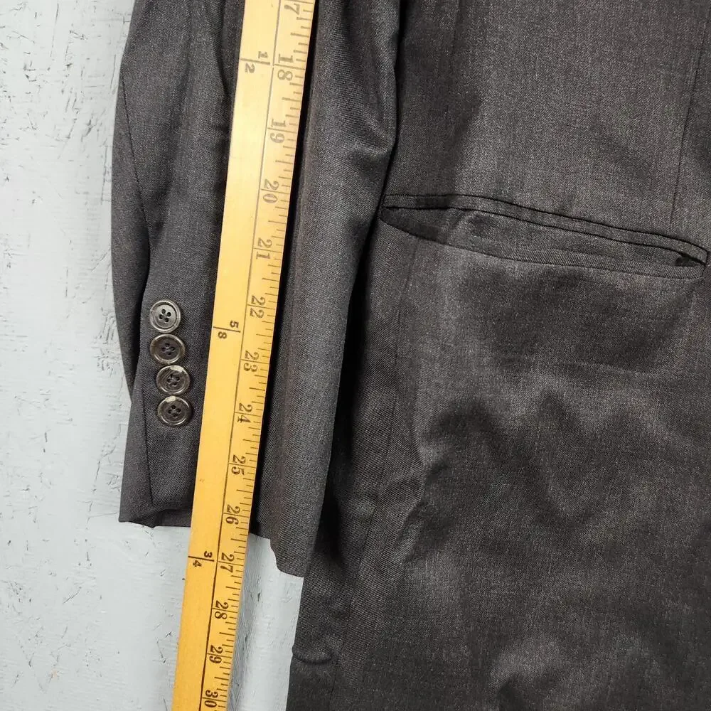 Brooks Brothers 1818 Madison Blazer Mens 46L Gray Sport Coat Wool USA Cupro